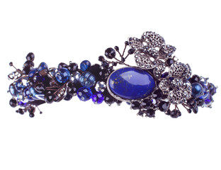 Luxury jewelry handmade tiara with natural stones and crystal beads 