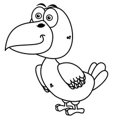 a raven smiling for coloring