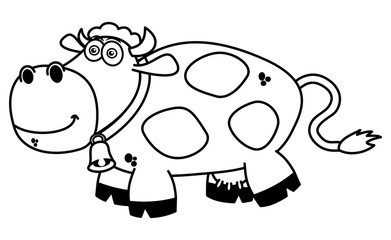 a smiling cow coloring