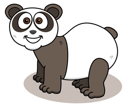 a panda smiling on profile