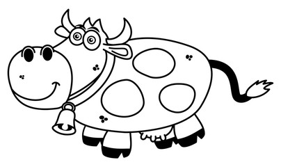 a smiling cow coloring