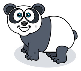 a panda smiling on profile