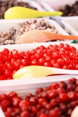 Compote fruit with colorful sweet and sour