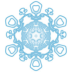 Schneeflocke, Schnee, Winter, Symbol, Vektor, blau, freigestellt