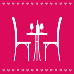 Table in the restaurant for two