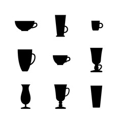 Black and white set of cups and glasses