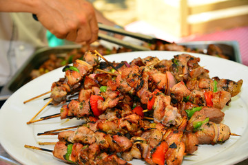 Greek style skewed meat 
