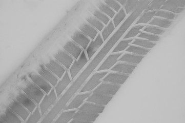 Tyre Track in the Snow