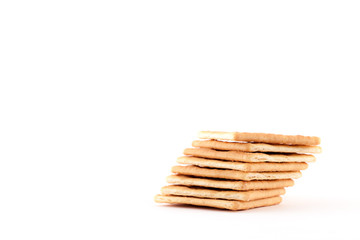 Crackers isolated on white background.
