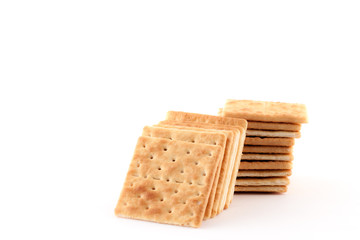 Crackers isolated on white background.