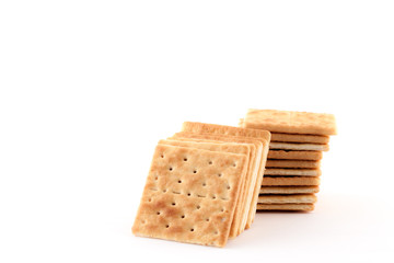 Crackers isolated on white background.