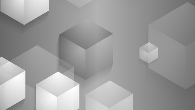 Grey moving cube shapes background. Seamless loop design. Video animation HD 1920x1080