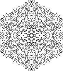 Abstract vector round lace design - mandala, decorative element