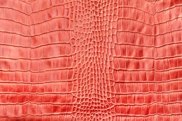 Selbstklebende Fototapeten Red crocodile leather © alekleks