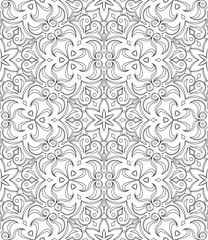 Rich decorated calligraphic outlined stroke monochrome seamless
