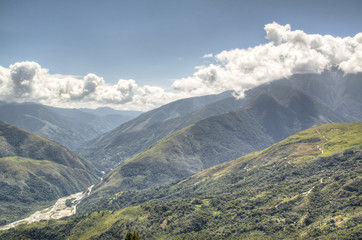 Obraz na płótnie Canvas View over the valley of Coroico, Bolivia 