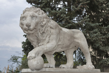 Fototapeta na wymiar Lion statue in Odessa, Ukraine