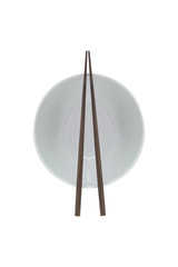 Empty bowl and chopsticks