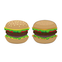Top view isolated hamburger