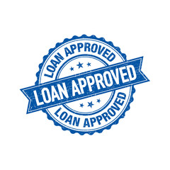 Obraz premium Loan approved grunge retro blue isolated stamp