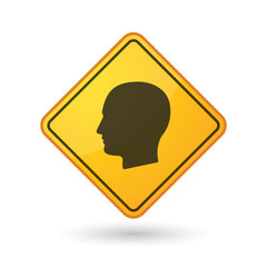Awareness sign with  a male head