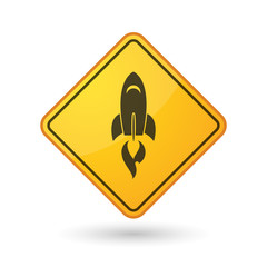Awareness sign with  a rocket