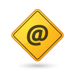 Awareness sign with  an at sign