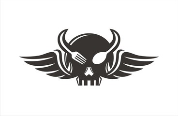 Skull eat horn wings