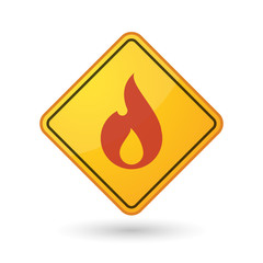Awareness sign with  a flame