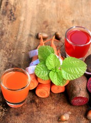 mix fresh beetroot and carrot juice