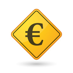 Awareness sign with  an euro sign