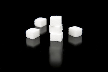 Sugar Cubes with Black Background