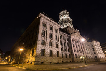 old stadthaus building in berlin germany at night