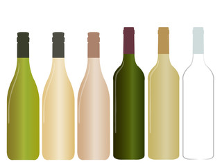 Different Kinds of Wine Empty Bottles