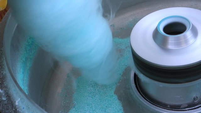 Preparation, close up of Candy Floss on a christmas market in Bavaria, Germany