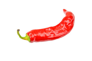 Red cayenne chili pepper, isolated on white background