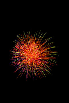 firework isolated on black background, sumida river firework fes