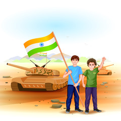 Fototapeta premium People with Indian flag