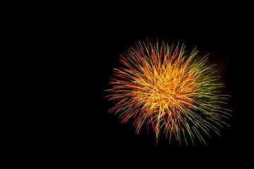 Fototapeta premium firework isolated on black background, sumida river firework fes