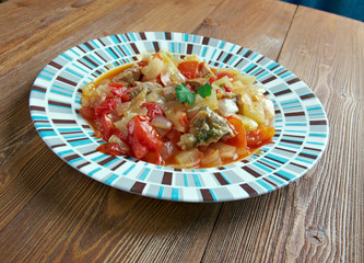 Turkish dish with vegetables and meat