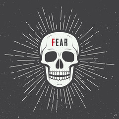 Obraz premium Vintage skull label, emblem and logo
