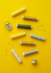 Colorful thread spools