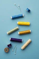 Colorful thread spools