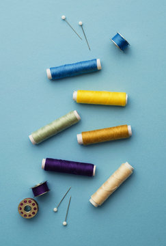 Colorful thread spools