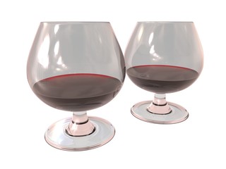  wineglass set render with liquid and reflections