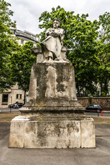 Fototapeta na wymiar Honore de Balzac sculpture in Paris. France.