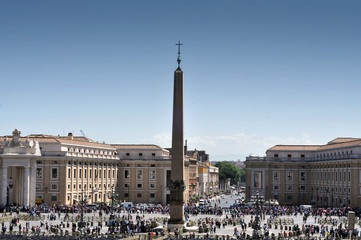View of the main square of Vatican with tourists