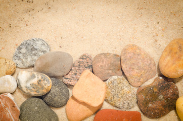 pebbles composition on stone