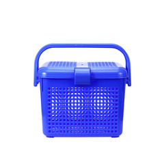 Shopping plastic basket isolated on white background