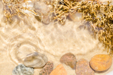 Fototapeta na wymiar pebbles composition on stone